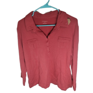 NWT Womens XL Red Long Sleeve Top with pockets